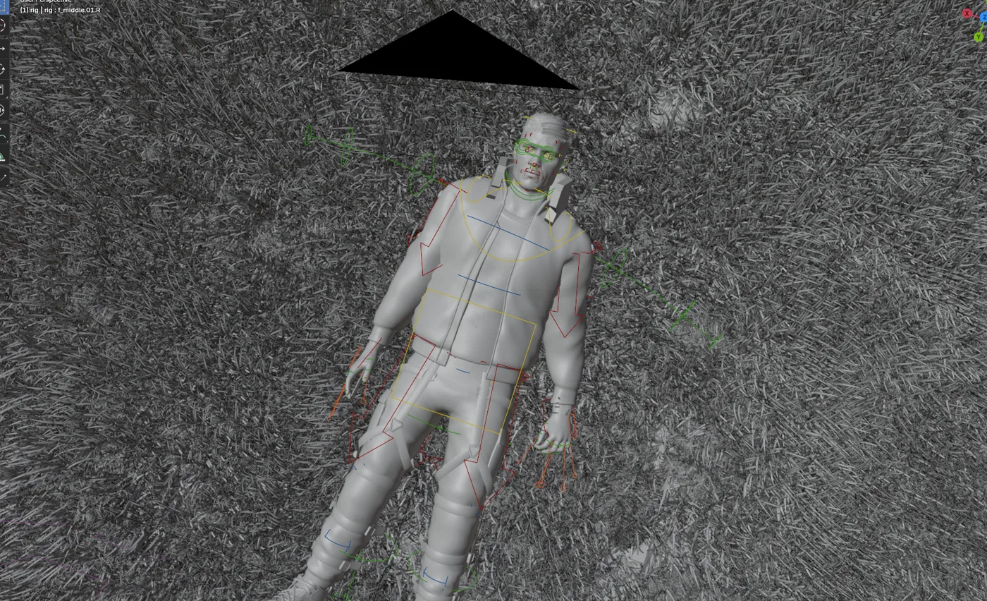 Character posing in the Blender viewport
