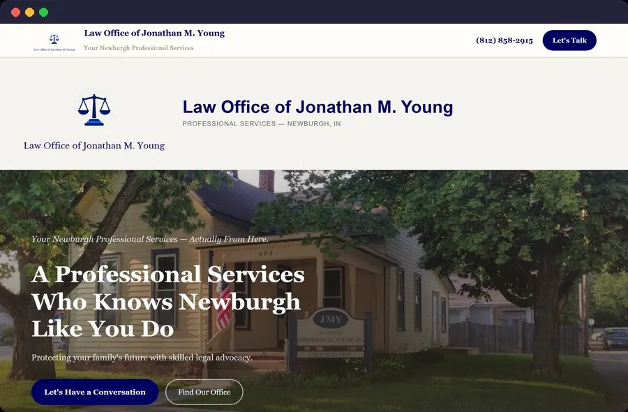 Law Office of Jonathan M. Young website