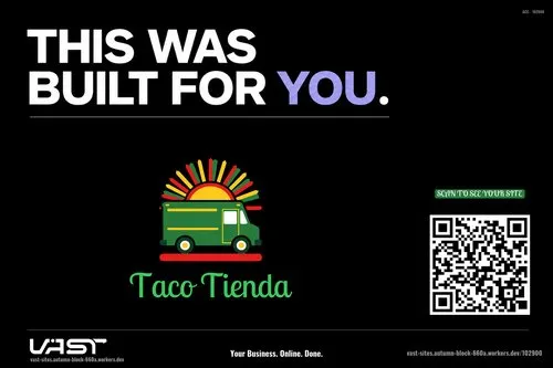 Postcard mailed to Taco Tienda
